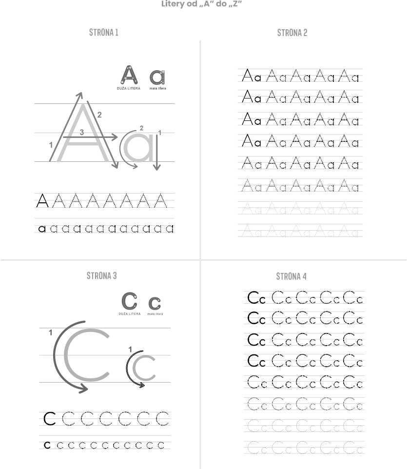  Alfabet literki do druku Kontury Szablony A4 pdf do pobrania nauka