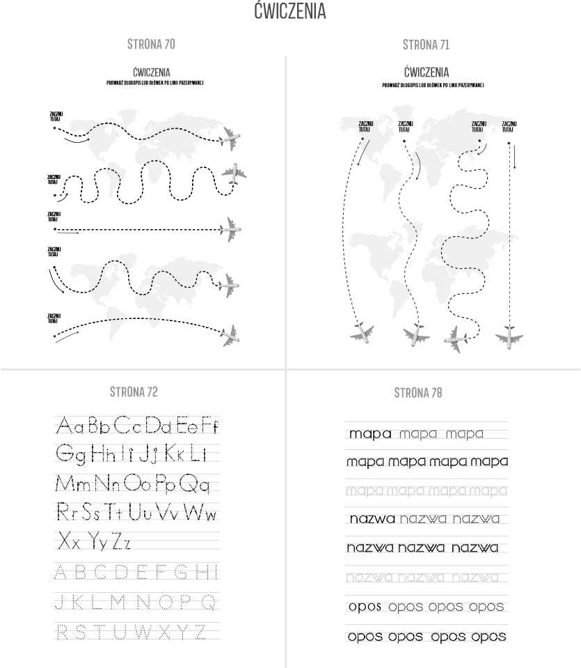  Alfabet literki do druku Kontury Szablony A4 pdf do pobrania nauka