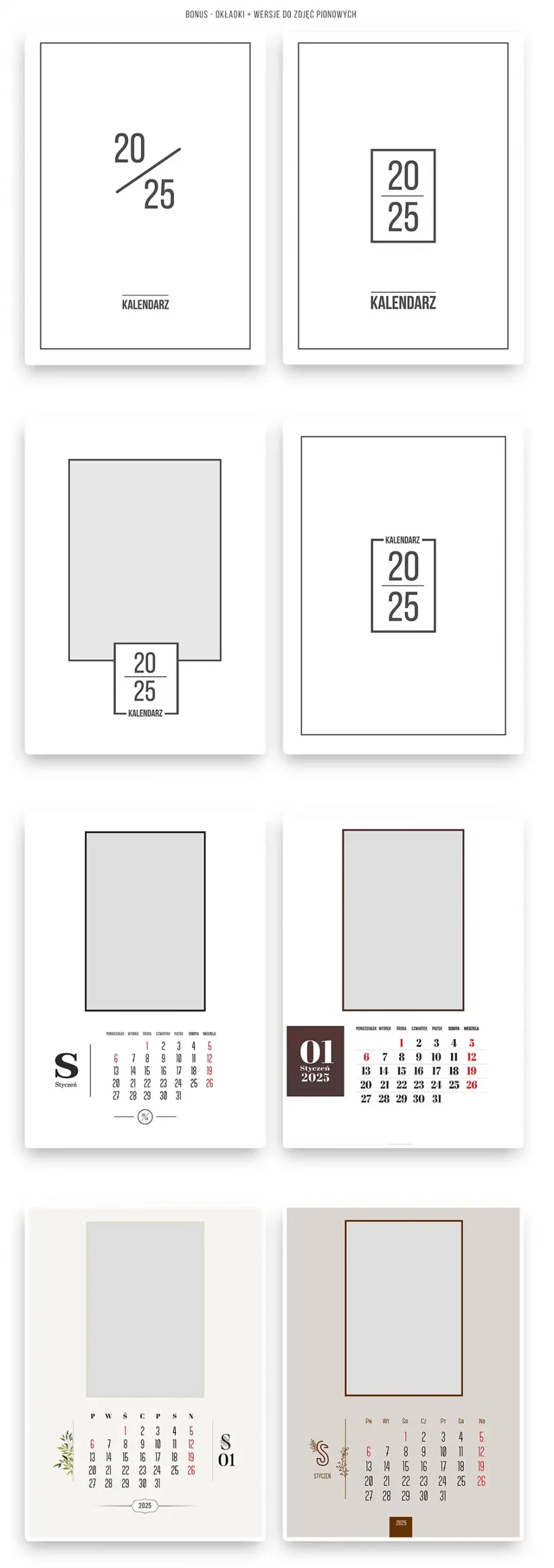 Projekty Kalendarza 2025 Do Pobrania Zestaw