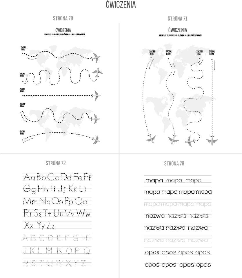 Nauka pisania dla liter dzieci pdf do wydruku ćwiczenia po śladzie