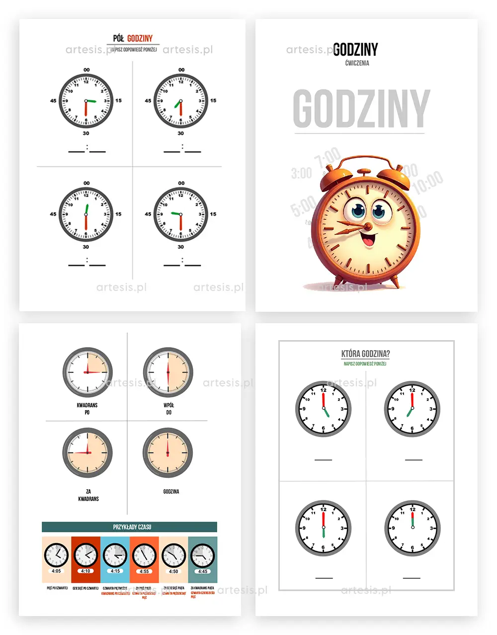 Ćwiczenia z Zegarem i Czasem dla Dzieci Nauka Godzin przez Zabawę!
