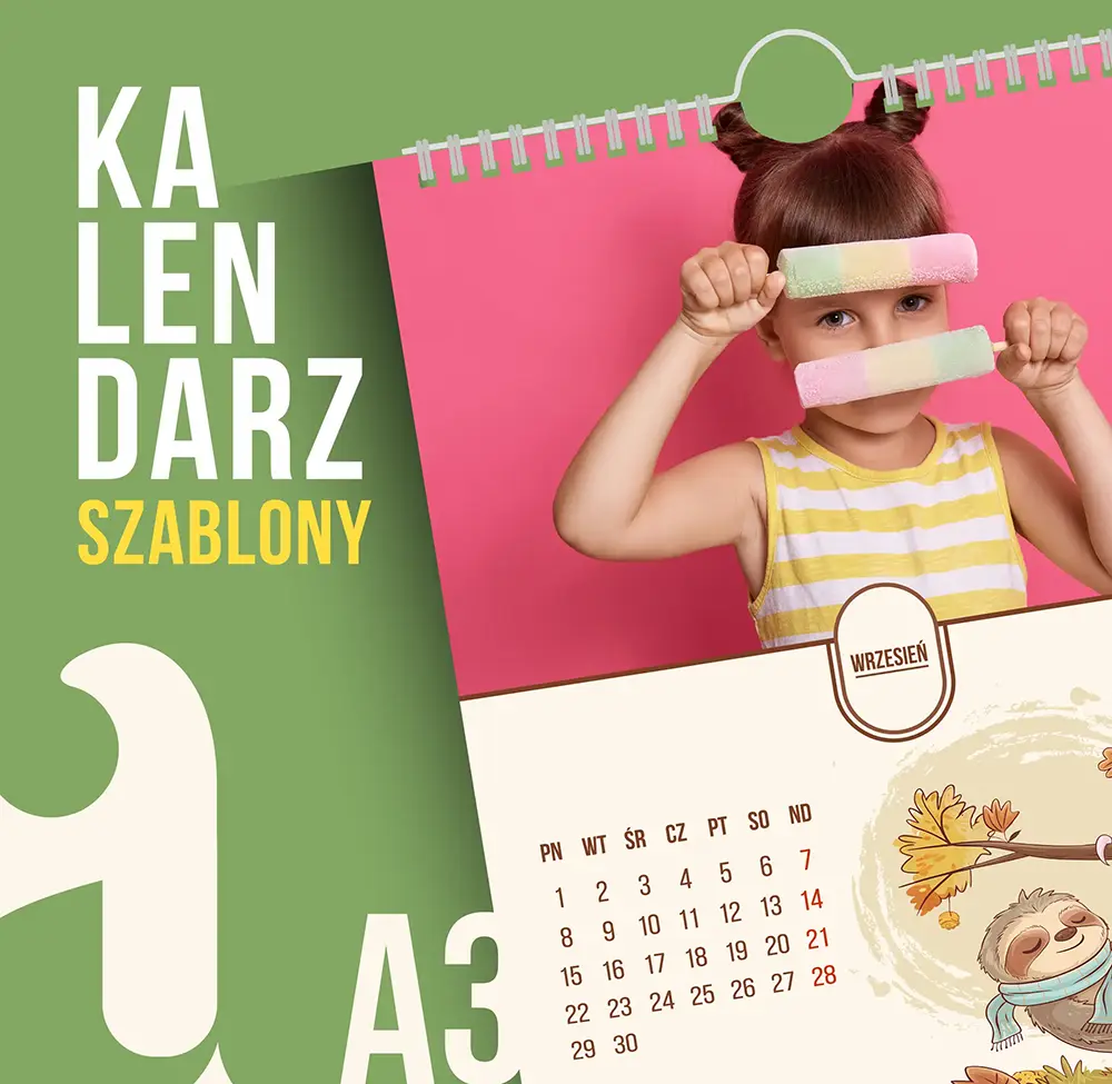 Foto Kalendarze dla Dzieci Szablony - Wzory Motywy Kreskówek